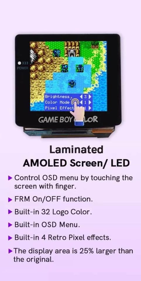 Modded Gameboy Color AMOLED Display