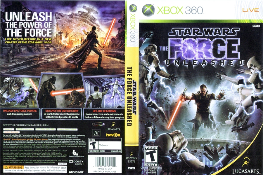 Star Wars - The Force Unleashed - XBOX 360