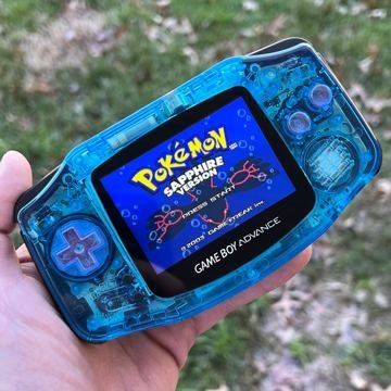 Game Boy Advance, blue shell, finished mod by Retro Gaming Insider