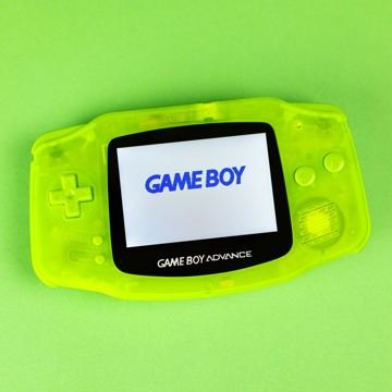 Game Boy Advance, lime green shell, finished mod by Retro Gaming Insider