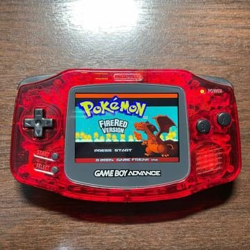 Game Boy Advance, red shell, finished mod by Retro Gaming Insider