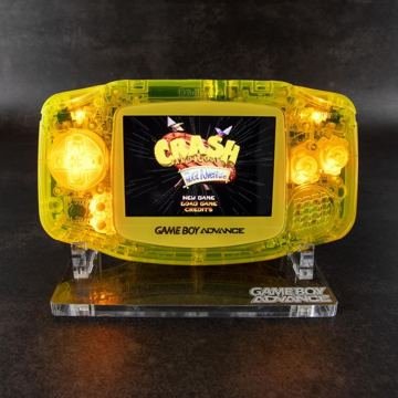 Game Boy Advance, yellow shell, finished mod by Retro Gaming Insider